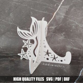 Mermaid Tail Easel Stand SVG, Laser Cut Plate Stand, Photo Frame Display, Glowforge, CNC Laser Cut File, Original Easel Stand Template