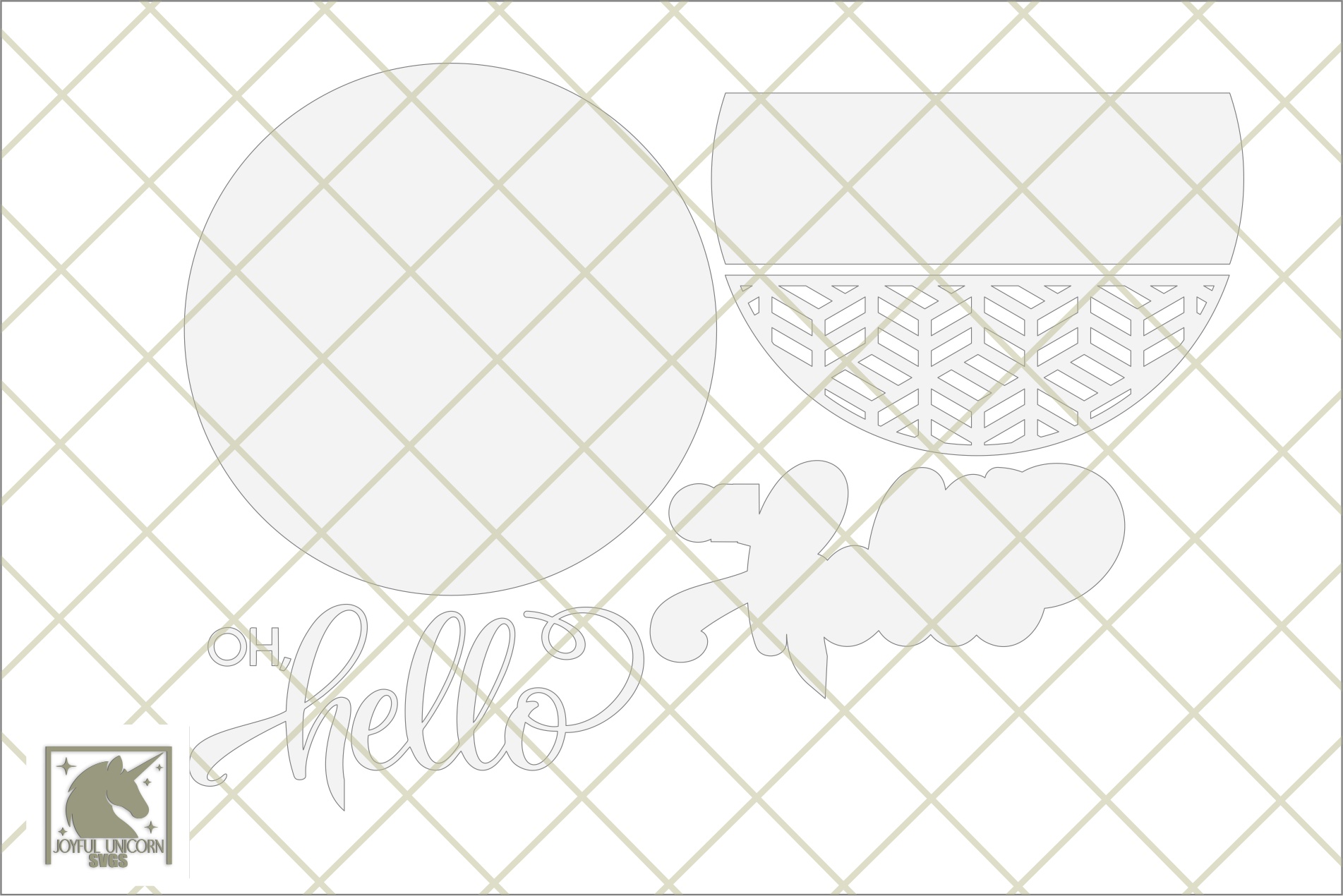 Geometric Oh Hello Welcome Sign, Laser Cut Door Sign, Farmhouse Door Hanger, Digital Download, Everyday Door Decor, Glowforge Laser File - Image 3