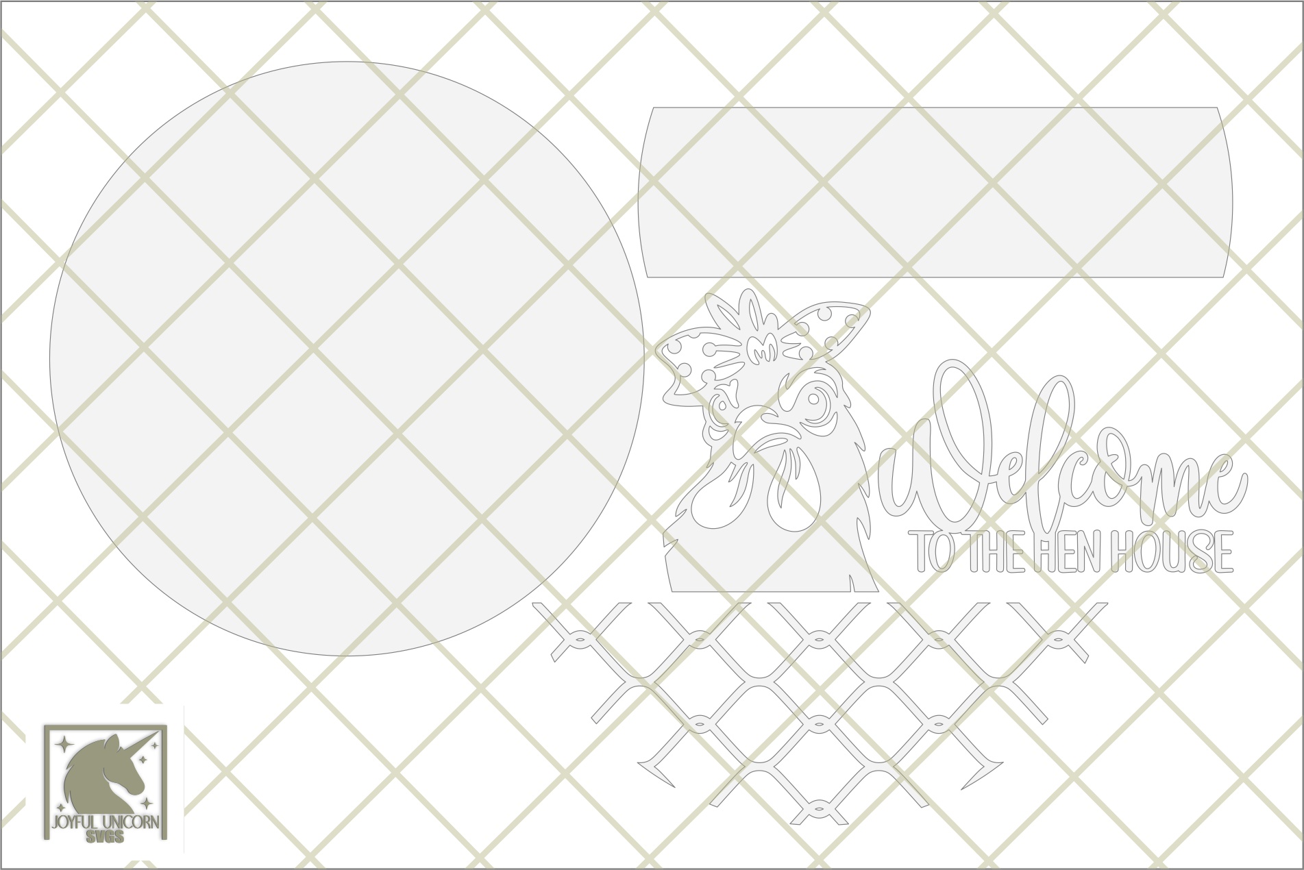 Welcome To the Hen House Sign SVG, Chicken Round Door Hanger, Chicken Coop Laser Cut Sign, Farmhouse Decor, Glowforge Laser File, Cricut - Image 2