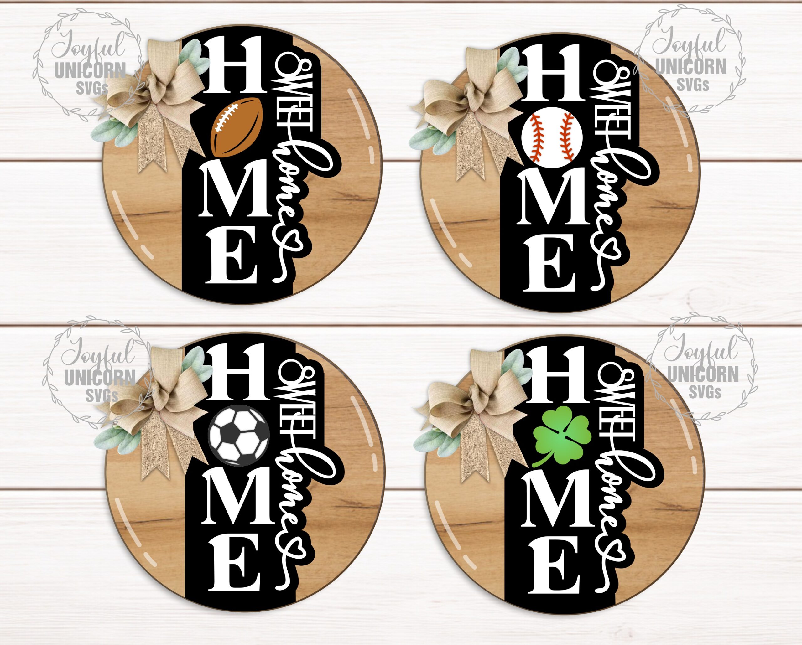 Home Sweet Home Interchangeable Sign SVG Bundle, Round Door Hanger, Seasonal Welcome Door Sign, Holiday Insert Icons, Laser Cut File for Glowforge, CNC, Cricut - Image 2