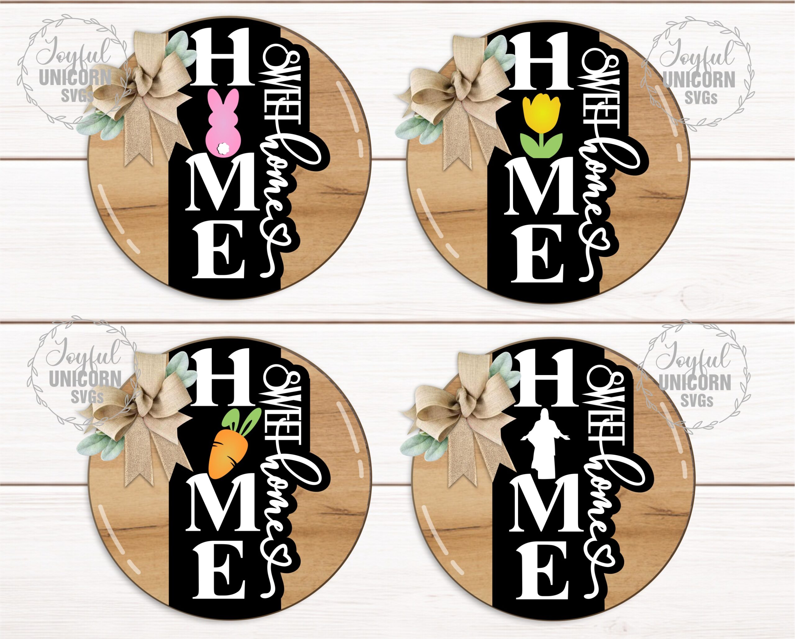 Home Sweet Home Interchangeable Sign SVG Bundle, Round Door Hanger, Seasonal Welcome Door Sign, Holiday Insert Icons, Laser Cut File for Glowforge, CNC, Cricut - Image 4