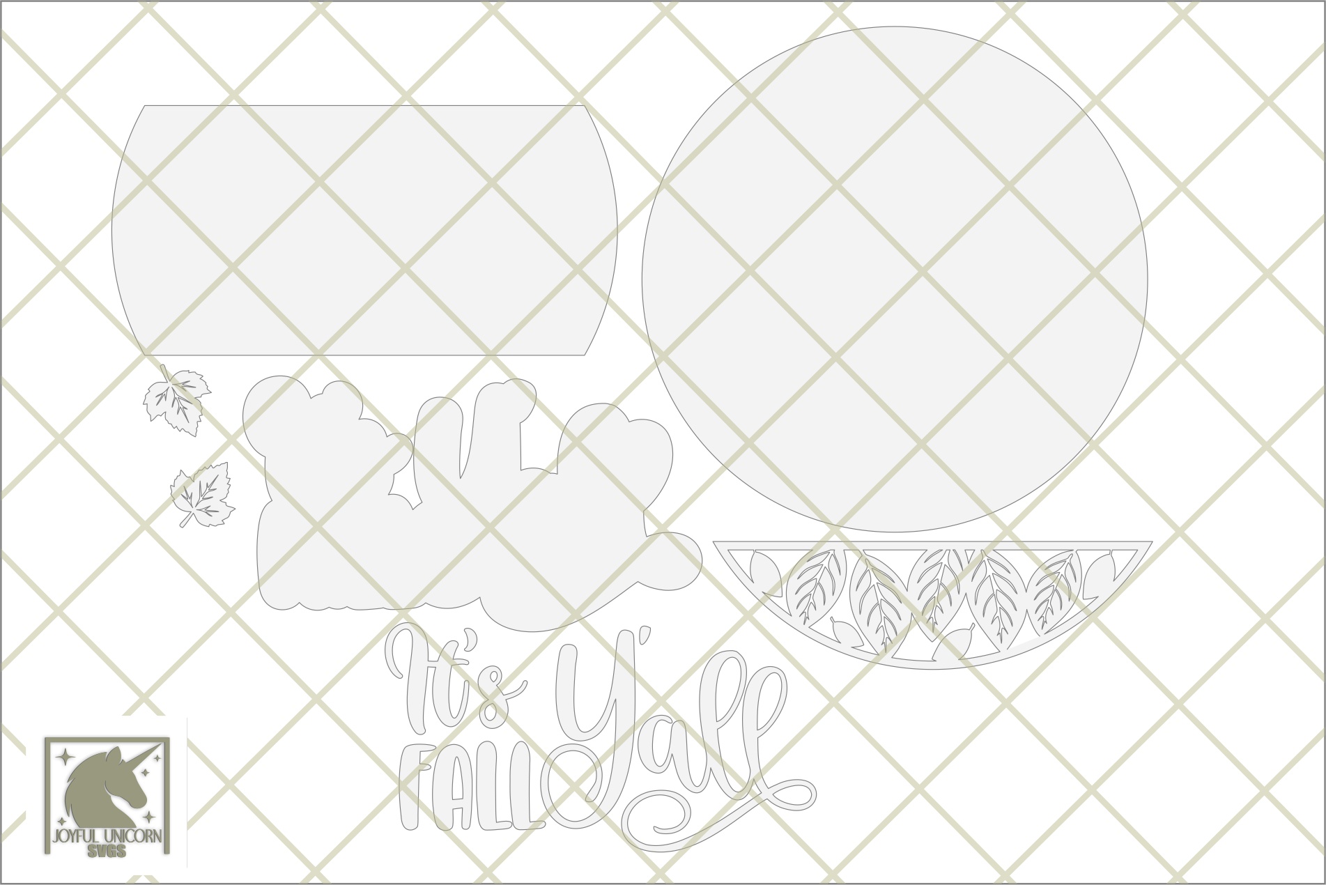 It's Fall Y'all Door Hanger SVG, Fall Leaves Round Wood Sign, Autumn Welcome Sign, Laser Cut File, Glowforge, CNC, Xtool Ready File - Image 4