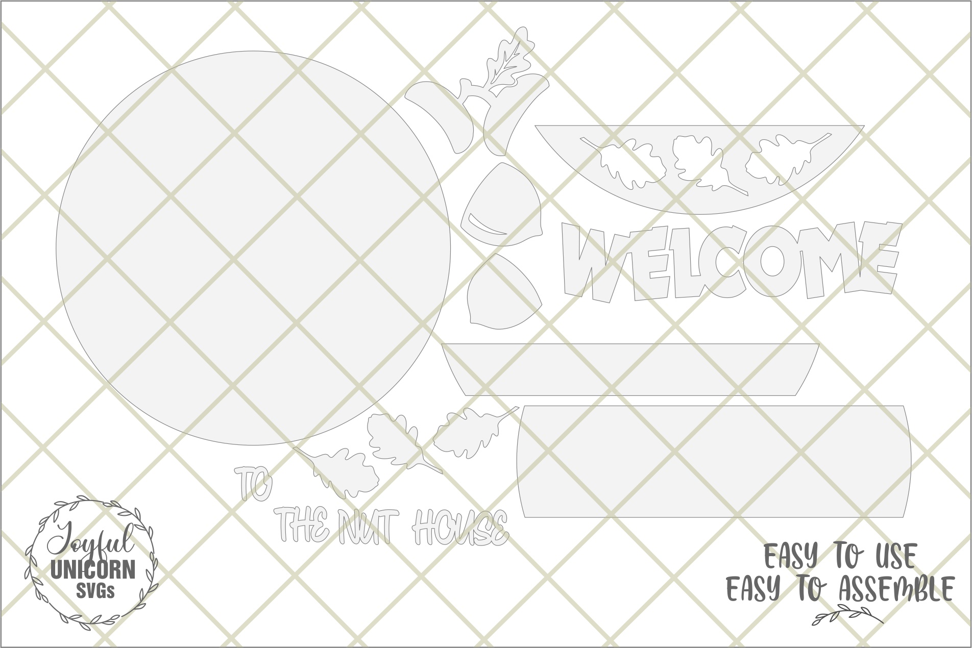 Welcome to the Nut House Sign SVG, Acorn Fall Sign SVG, Autumn Door Hanger SVG, Laser Cut File, Fall Front Door decor, Glowforge, Xtool File - Image 4