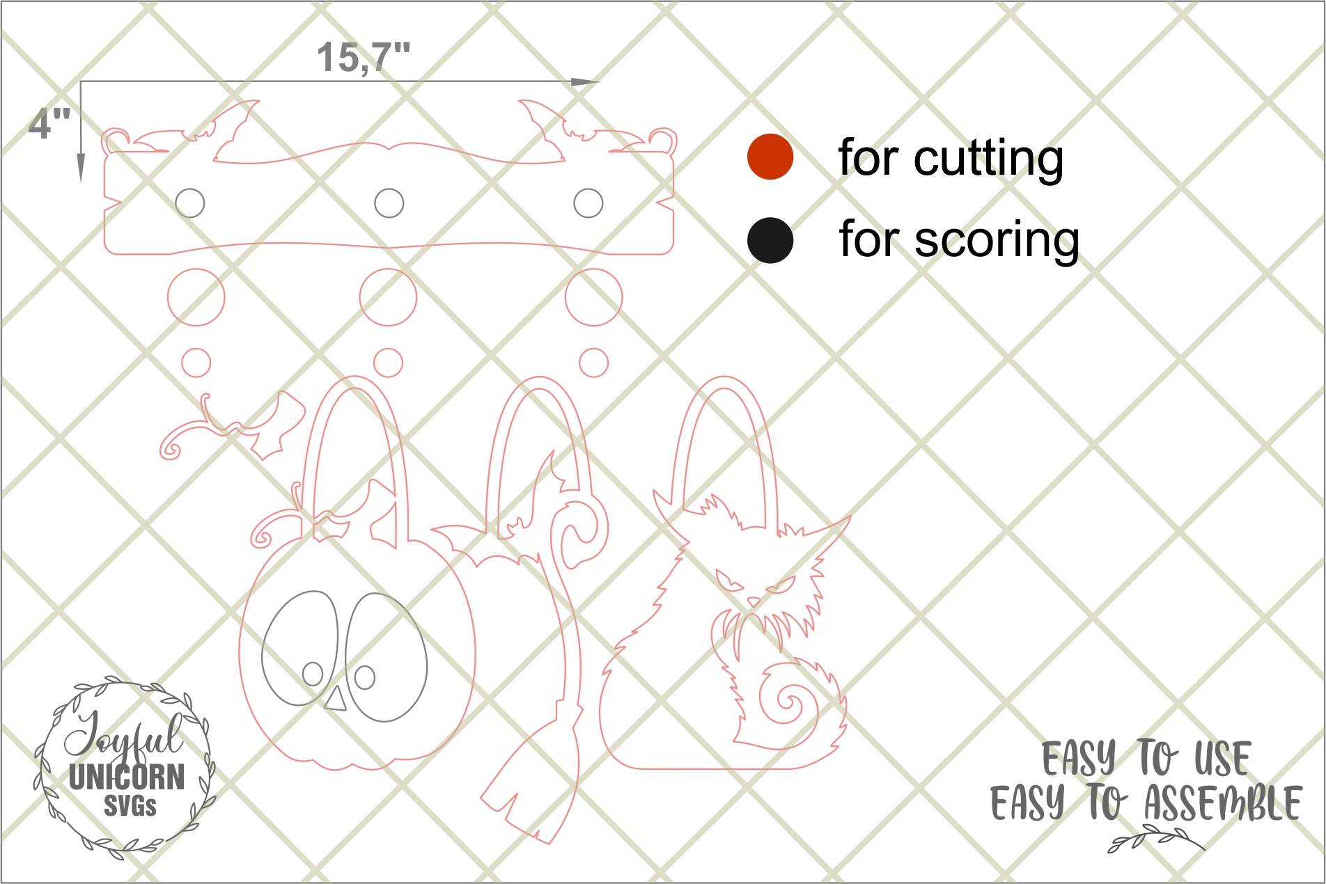Interchangeable Halloween Wall Decor SVG, Pumpkin Witch Hat Cat Broom Wall Peg Hanging Set of 3, Glowforge Laser Cut File - Image 3