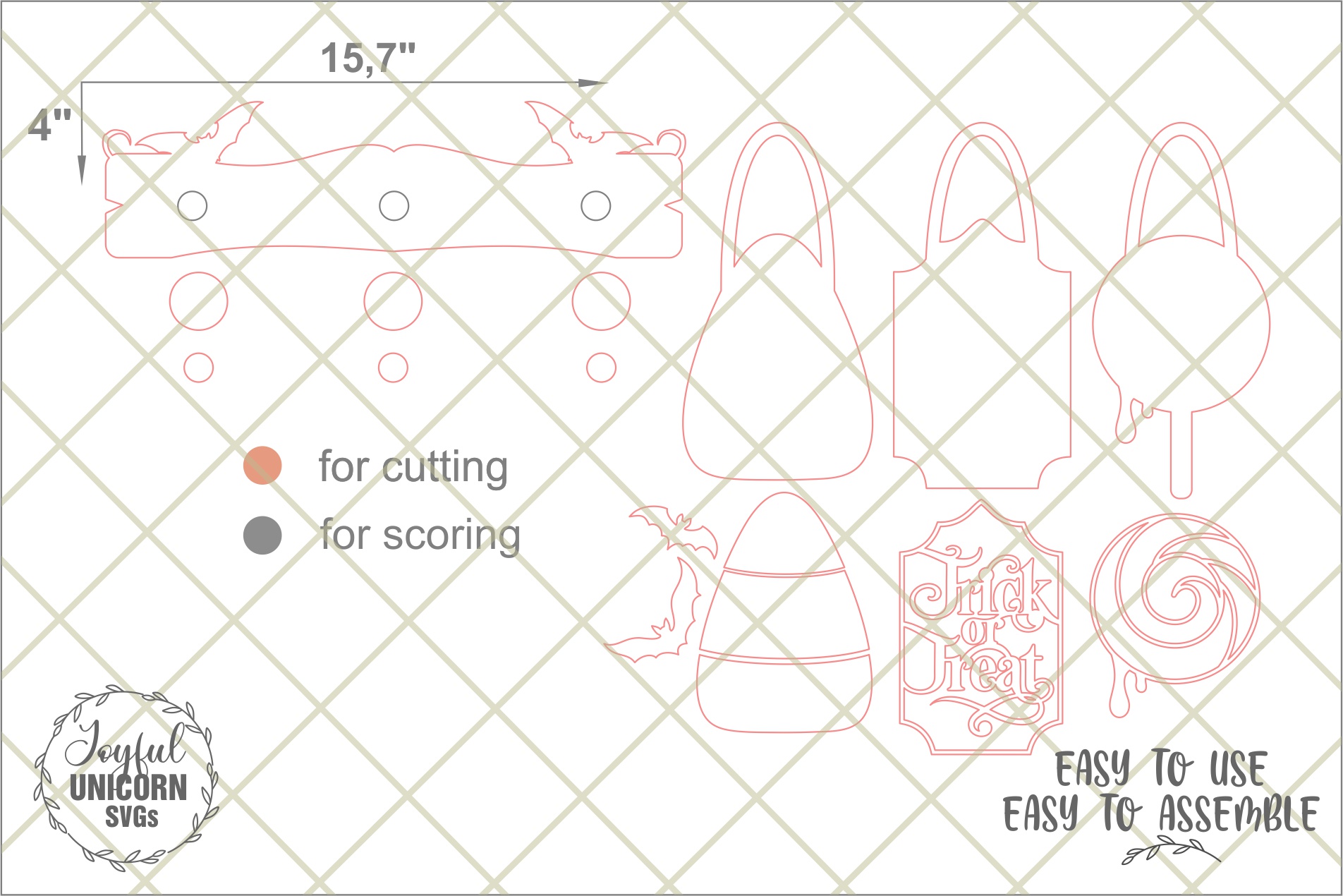 Halloween Interchangeable Wall Decor SVG, Trick or Treat Sign, Candy Corn Lollipop Wall Sign, Laser Cut File, Glowforge CNC Pattern - Image 3