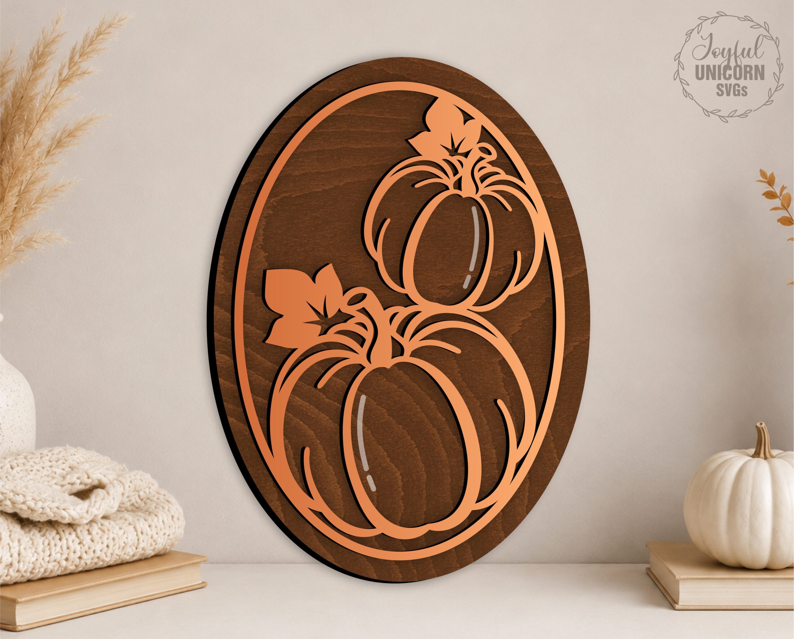 6 Fall Wall Signs Bundle SVG, Autumn Wooden Hanging , Tiered Tray Laser Cut File, Farmhouse Hexagon Shelf Decor, Glowforge, CNC File - Image 9